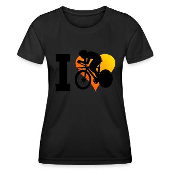 Rennrad Damen Rennradfahrer Rennradfahren - Frauen Funktions-T-Shirt - Schwarz - Vorne - AI Model Female 172 light (172cm)