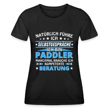 Ich führe Selbstgespräche - Paddler Edition blau - Frauen Funktions-T-Shirt - Schwarz - Vorne - AI Model Female 172 light (172cm)