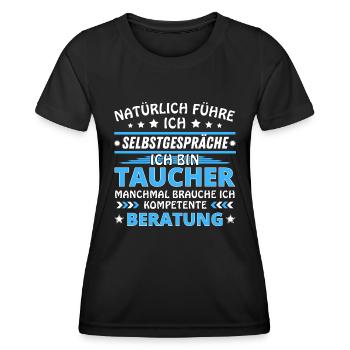 Ich führe Selbstgespräche - Taucher Edition blau - Frauen Funktions-T-Shirt - Schwarz - Vorne - AI Model Female 172 light (172cm)