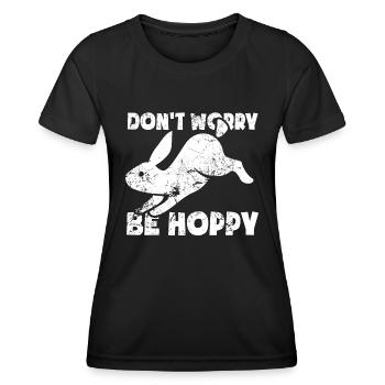 Ne vous inquiétez pas, soyez houblonné - T-shirt sport Femme - noir - Devant - AI Model Female 172 light (172cm)