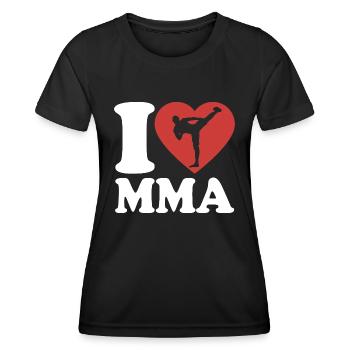 J’aime MMA - Coeur - Hobby - T-shirt sport Femme - noir - Devant - AI Model Female 172 light (172cm)