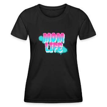 Mom life. Vie de maman - T-shirt sport Femme - noir - Devant - AI Model Female 172 light (172cm)