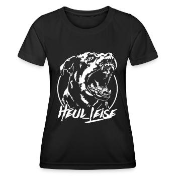 ROTTWEILER heul leise Hundespruch IGP Wilsigns - Frauen Funktions-T-Shirt - Schwarz - Vorne - AI Model Female 172 light (172cm)