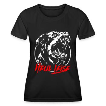 ROTTWEILER heul leise Hundespruch IGP Wilsigns - Frauen Funktions-T-Shirt - Schwarz - Vorne - AI Model Female 172 light (172cm)