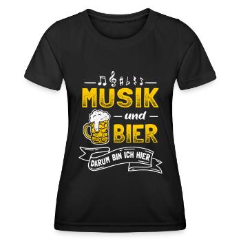 Musik und Bier Musiker Notenschlüssel Blasmusik - Frauen Funktions-T-Shirt - Schwarz - Vorne - AI Model Female 172 light (172cm)