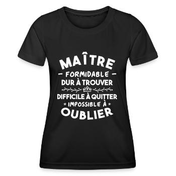 Maître formidable, Cadeau Maître école - T-shirt sport Femme - noir - Devant - AI Model Female 172 light (172cm)