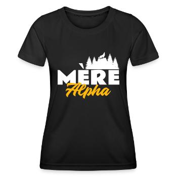 Mère alpha. Maman louve. Mama alpha - T-shirt sport Femme - noir - Devant - AI Model Female 172 light (172cm)