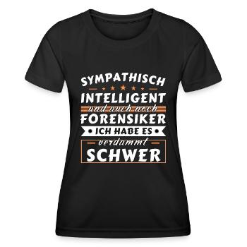 Sympathisch und intelligent - Forensiker Edition - Frauen Funktions-T-Shirt - Schwarz - Vorne - AI Model Female 172 light (172cm)