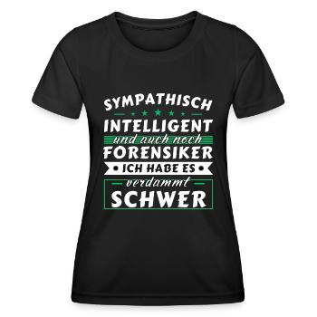Sympathisch und intelligent - Forensiker Edition - Frauen Funktions-T-Shirt - Schwarz - Vorne - AI Model Female 172 light (172cm)