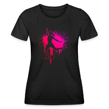 Damen Fussballspielen Fussballspieler Fussballer - Frauen Funktions-T-Shirt - Schwarz - Vorne - AI Model Female 172 light (172cm)