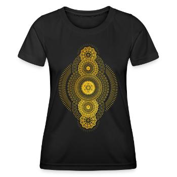 Metatrons Cube Sacred Geomety Esoterik - Frauen Funktions-T-Shirt - Schwarz - Vorne - AI Model Female 172 light (172cm)