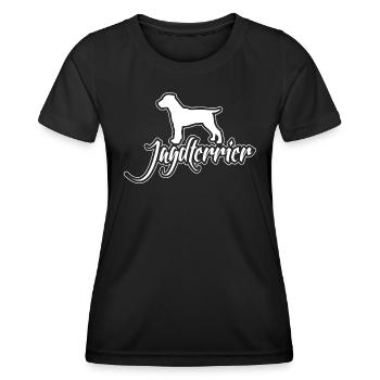 JAGDTERRIER Hunderasse Jagdhunde Jäger Wilsigns - Frauen Funktions-T-Shirt - Schwarz - Vorne - AI Model Female 172 light (172cm)