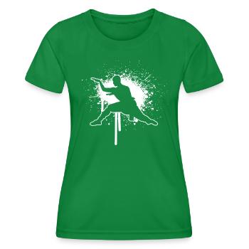 Wushu Kampfsport Kungfu Kung Fu Damen Herren - Frauen Funktions-T-Shirt - Kelly Green - Vorne - AI Model Female 172 dark (172cm)