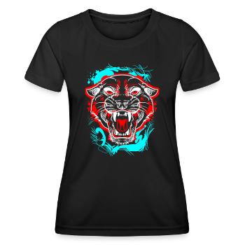 L.Gor Tiger - Frauen Funktions-T-Shirt - Schwarz - Vorne - AI Model Female 172 light (172cm)