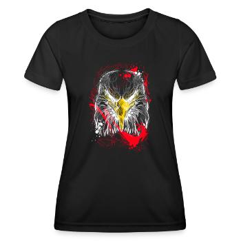 Adler Amerika - Frauen Funktions-T-Shirt - Schwarz - Vorne - AI Model Female 172 light (172cm)