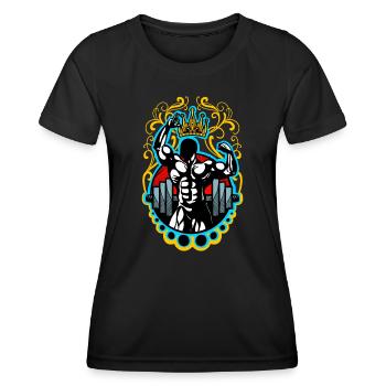 Bodybuilding Krafttraining - Frauen Funktions-T-Shirt - Schwarz - Vorne - AI Model Female 172 light (172cm)