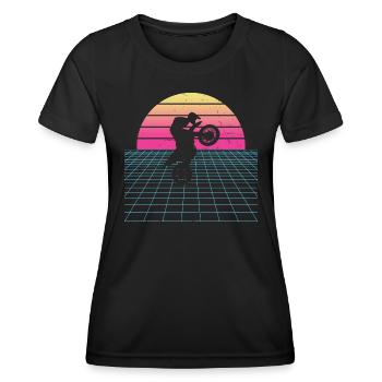 Men's Dirt Bike Women's Dirt Biker Dirt Bike - Women's Functional T-Shirt - black - Front - AI Model Female 172 light (172cm)