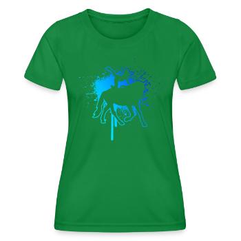 Horse Performance Artistic Gymnastics on Horse - Women's Functional T-Shirt - kelly green - Front - AI Model Female 172 dark (172cm)
