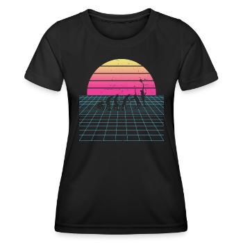 Paddle Court Men's Paddle Racket Paddle - Women's Functional T-Shirt - black - Front - AI Model Female 172 light (172cm)