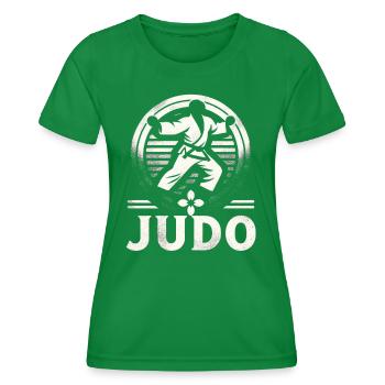 Judo Mastery Combat Emblem - Women's Functional T-Shirt - kelly green - Front - AI Model Female 172 dark (172cm)