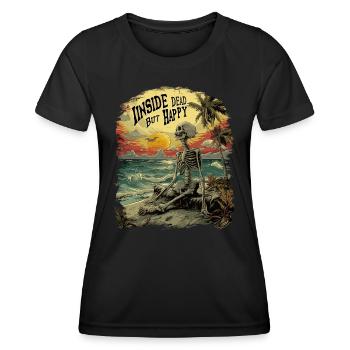Inside dead but happy - Women's Functional T-Shirt - black - Front - AI Model Female 172 light (172cm)