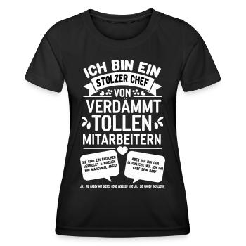 Ich Bin Ein Stolzer Chef Von Tollen Mitarbeitern - Frauen Funktions-T-Shirt - Schwarz - Vorne - AI Model Female 172 light (172cm)