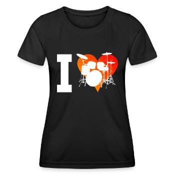 Batteur Batteur Batteur - T-shirt sport Femme - noir - Devant - AI Model Female 172 light (172cm)