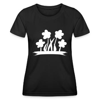 Fleur symbole plante symbole - T-shirt sport Femme - noir - Devant - AI Model Female 172 light (172cm)