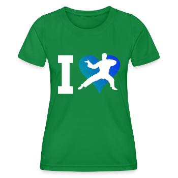 Herren Kung Fu Kungfu Damen Kampfsport Wushu - Frauen Funktions-T-Shirt - Kelly Green - Vorne - AI Model Female 172 dark (172cm)