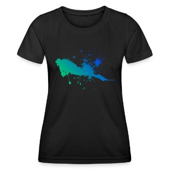 Scuba Diver Scuba Diving Diver Scuba Diver - T-shirt sport Femme - noir - Devant - AI Model Female 172 light (172cm)