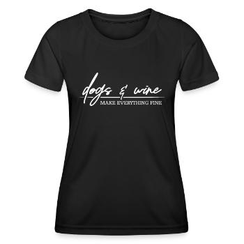 Les chiens et le vin rendent tout bien Hunde Spruch - T-shirt sport Femme - noir - Devant - AI Model Female 172 light (172cm)