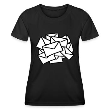 Briefe Postbote letters Briefpost Post Nachrichten - Frauen Funktions-T-Shirt - Schwarz - Vorne - AI Model Female 172 light (172cm)