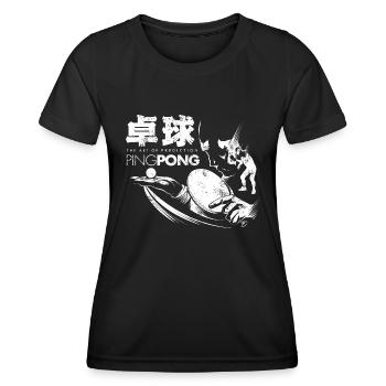 Ping Pong Table Tennis - Women's Functional T-Shirt - black - Front - AI Model Female 172 light (172cm)