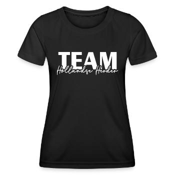 ÉQUIPE HOLLANDSE HERDER Chiens Chien Wilsigns IGP - T-shirt sport Femme - noir - Devant - AI Model Female 172 light (172cm)
