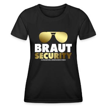 Junggesellinnenabschied Braut Security Hochzeit - Frauen Funktions-T-Shirt - Schwarz - Vorne - AI Model Female 172 light (172cm)