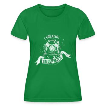Diving Swimming Gift Idea - Women's Functional T-Shirt - kelly green - Front - AI Model Female 172 dark (172cm)