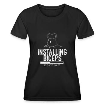 Fitness disant - T-shirt sport Femme - noir - Devant - AI Model Female 172 light (172cm)