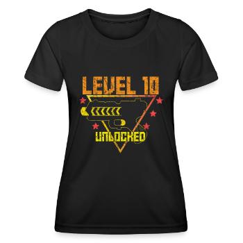 10. Geburtstag - Frauen Funktions-T-Shirt - Schwarz - Vorne - AI Model Female 172 light (172cm)