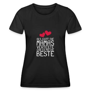 Als Gott die Mamas verteilte gab er mir die Beste - Frauen Funktions-T-Shirt - Schwarz - Vorne - AI Model Female 172 light (172cm)
