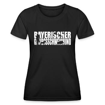 BAYERISCHER GEBIRGSSCHWEISSHUND Jagdhunde Wilsigns - Frauen Funktions-T-Shirt - Schwarz - Vorne - AI Model Female 172 light (172cm)