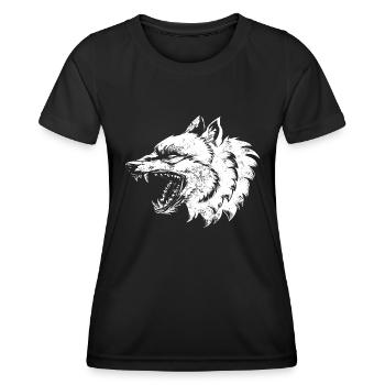 Illustration de loup - T-shirt sport Femme - noir - Devant - AI Model Female 172 light (172cm)
