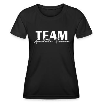 TEAM AIREDALE TERRIER Chiens Chien Wilsigns IGP - T-shirt sport Femme - noir - Devant - AI Model Female 172 light (172cm)