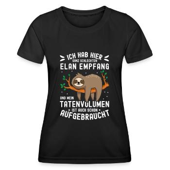 Ich hab hier ganz schlechten Elan Empfang Faultier - Frauen Funktions-T-Shirt - Schwarz - Vorne - AI Model Female 172 light (172cm)