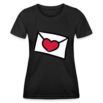 Love letter Liebesbrief lettre d'amour Geschenk - Frauen Funktions-T-Shirt - Schwarz - Vorne - AI Model Female 172 light (172cm)