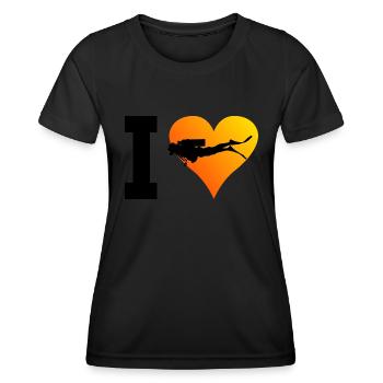 Plongée Plongée Femmes Plongée Plongée Sous-marine - T-shirt sport Femme - noir - Devant - AI Model Female 172 light (172cm)