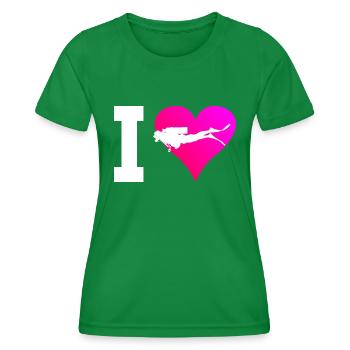 Plongée Hommes Plongée Libre Plongée Plongée Plongée Sous-Marine Plongeur - T-shirt sport Femme - vert - Devant - AI Model Female 172 dark (172cm)