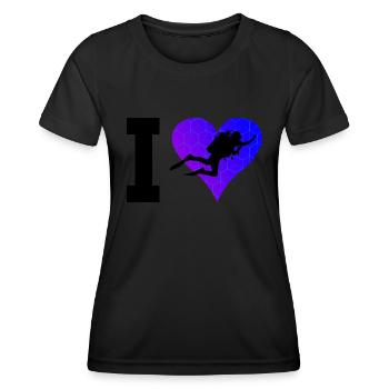 Scuba Tauchen Scuba Taucher Scuba Diver - Frauen Funktions-T-Shirt - Schwarz - Vorne - AI Model Female 172 light (172cm)