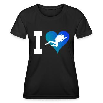 Diving Scuba Diver Scuba Taucher Scuba Tauchen - Frauen Funktions-T-Shirt - Schwarz - Vorne - AI Model Female 172 light (172cm)