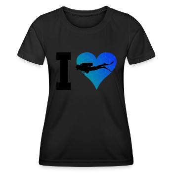 Hommes Scuba Diver Diver Scuba Divers - T-shirt sport Femme - noir - Devant - AI Model Female 172 light (172cm)