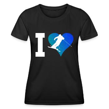 Damen Ski Freestyle Ski Jumping Slopestyle - Frauen Funktions-T-Shirt - Schwarz - Vorne - AI Model Female 172 light (172cm)